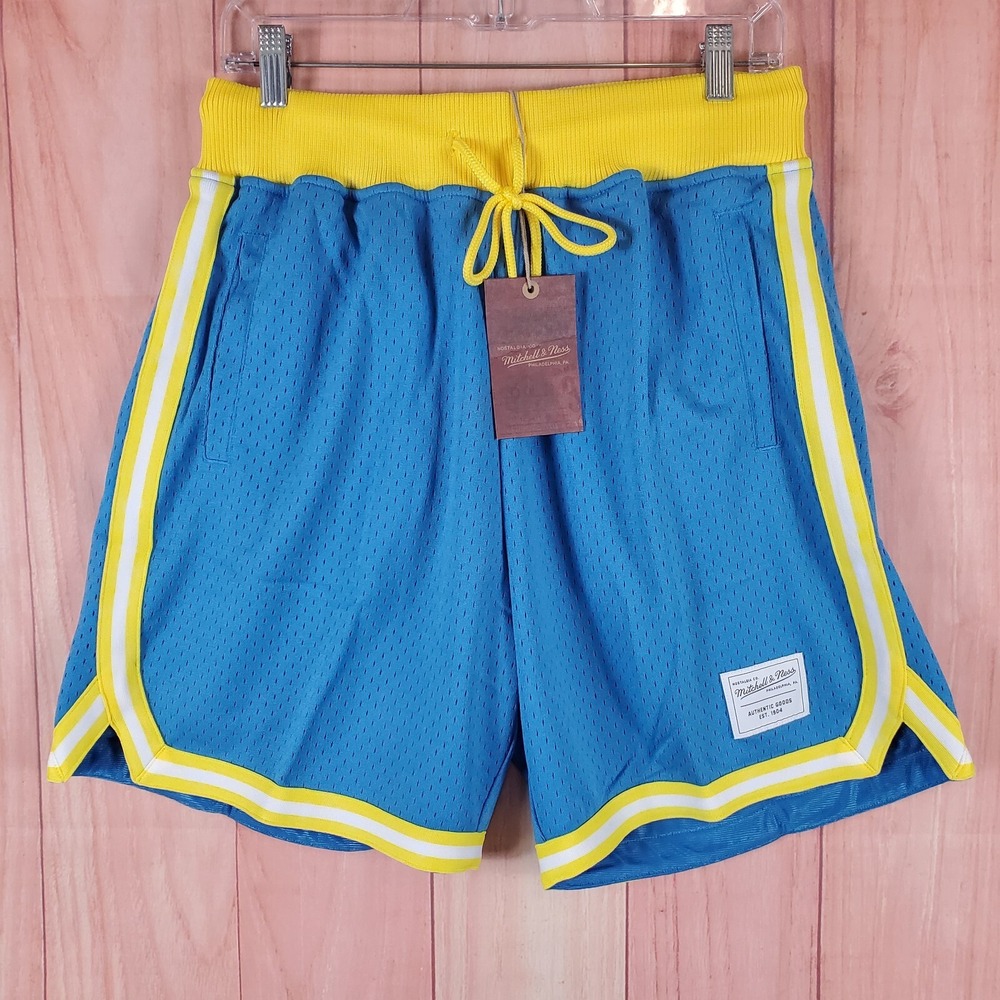 Mitchell & Ness Branded Game Day Mens Short Medium Blue Embroidered NEW